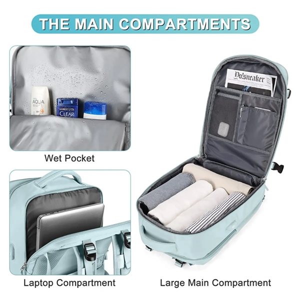 Outdoor Travel Backpack With Shoe Compartment - Outdoor Travel Backpack With Shoe Compartment - Image 4 of 8