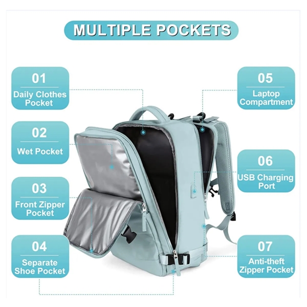 Outdoor Travel Backpack With Shoe Compartment - Outdoor Travel Backpack With Shoe Compartment - Image 7 of 8