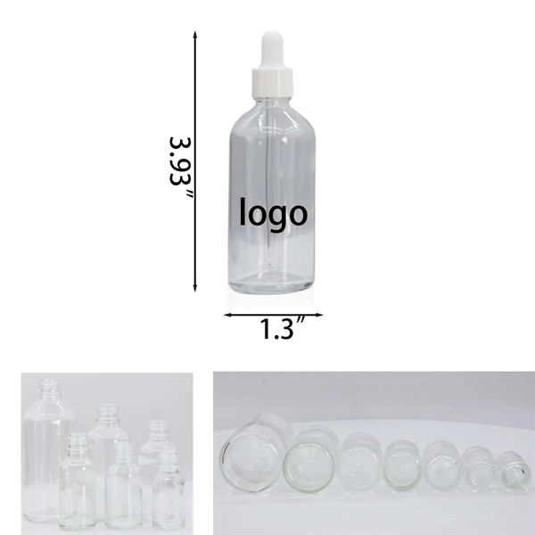 1oz Transparent Glass Dropper Bottle