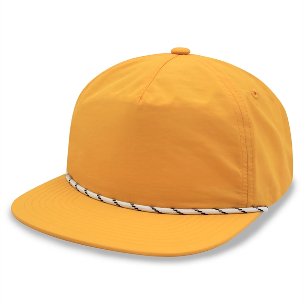 Waterproof nylon 5 panel unstructured snapback rope hat - Waterproof nylon 5 panel unstructured snapback rope hat - Image 2 of 9