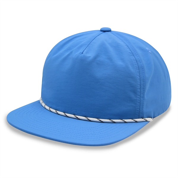 Waterproof nylon 5 panel unstructured snapback rope hat - Waterproof nylon 5 panel unstructured snapback rope hat - Image 4 of 9