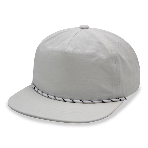 Waterproof nylon 5 panel unstructured snapback rope hat - Waterproof nylon 5 panel unstructured snapback rope hat - Image 5 of 9