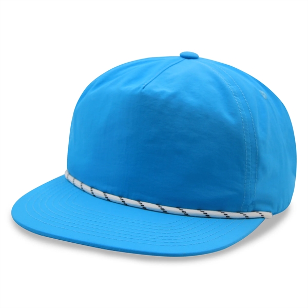 Waterproof nylon 5 panel unstructured snapback rope hat - Waterproof nylon 5 panel unstructured snapback rope hat - Image 6 of 9