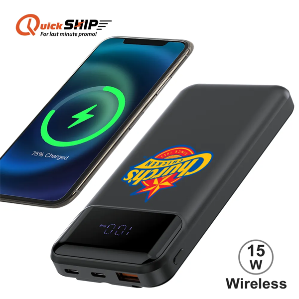 Santa Ana Digital Display Wireless Power Bank PD 15W - Santa Ana Digital Display Wireless Power Bank PD 15W - Image 0 of 10