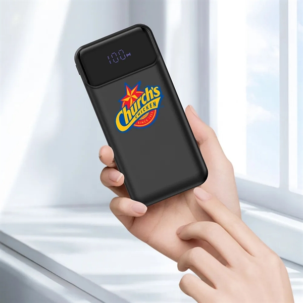 Santa Ana Digital Display Wireless Power Bank PD 15W - Santa Ana Digital Display Wireless Power Bank PD 15W - Image 3 of 10