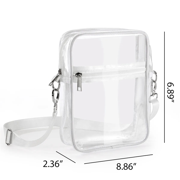 Clear PVC Crossbody Bag Stadium Approved Messenger Bag Purse - Clear PVC Crossbody Bag Stadium Approved Messenger Bag Purse - Image 1 of 5