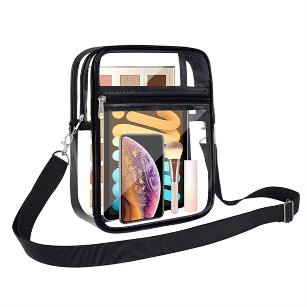 Clear PVC Crossbody Bag Stadium Approved Messenger Bag Purse - Clear PVC Crossbody Bag Stadium Approved Messenger Bag Purse - Image 3 of 5