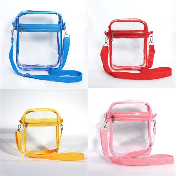Clear PVC Crossbody Bag Stadium Approved Messenger Bag Purse - Clear PVC Crossbody Bag Stadium Approved Messenger Bag Purse - Image 4 of 5