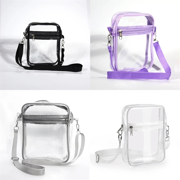 Clear PVC Crossbody Bag Stadium Approved Messenger Bag Purse - Clear PVC Crossbody Bag Stadium Approved Messenger Bag Purse - Image 5 of 5
