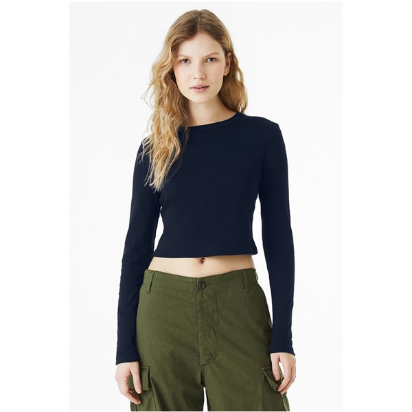 Bella + Canvas Ladies' Micro Ribbed Long Sleeve Baby T-Shirt - Bella + Canvas Ladies' Micro Ribbed Long Sleeve Baby T-Shirt - Image 9 of 39