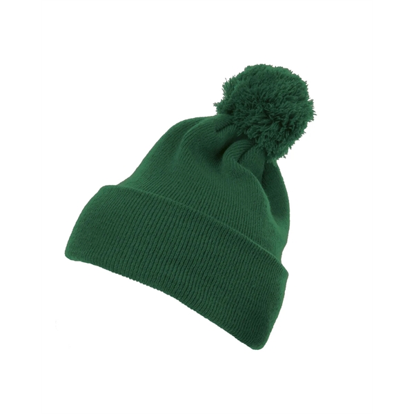 Yupoong Cuffed Knit Beanie with Pom Pom Hat - Yupoong Cuffed Knit Beanie with Pom Pom Hat - Image 10 of 13