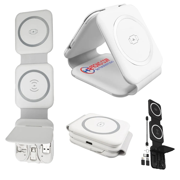 10 In 1 Foldable Magnetic Wireless Charge Data Cable Bag - 10 In 1 Foldable Magnetic Wireless Charge Data Cable Bag - Image 0 of 9