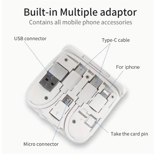 10 In 1 Foldable Magnetic Wireless Charge Data Cable Bag - 10 In 1 Foldable Magnetic Wireless Charge Data Cable Bag - Image 8 of 9