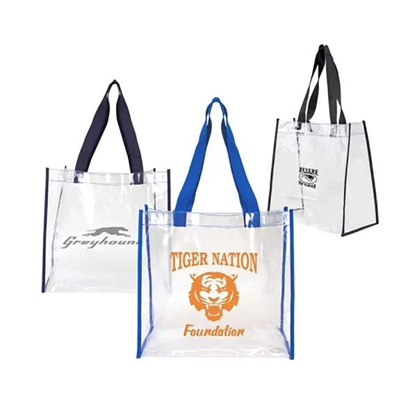 Transparent Promo Tote PVC Shopping Bag - Transparent Promo Tote PVC Shopping Bag - Image 0 of 4