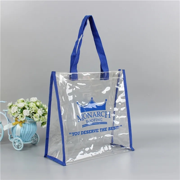 Transparent Promo Tote PVC Shopping Bag - Transparent Promo Tote PVC Shopping Bag - Image 1 of 4