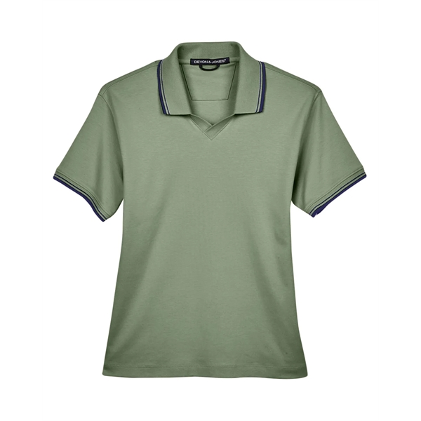 Devon & Jones Ladies' Tipped Perfect Pima Interlock Polo - Devon & Jones Ladies' Tipped Perfect Pima Interlock Polo - Image 7 of 18