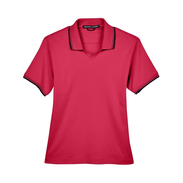 Devon & Jones Ladies' Tipped Perfect Pima Interlock Polo - Devon & Jones Ladies' Tipped Perfect Pima Interlock Polo - Image 12 of 18