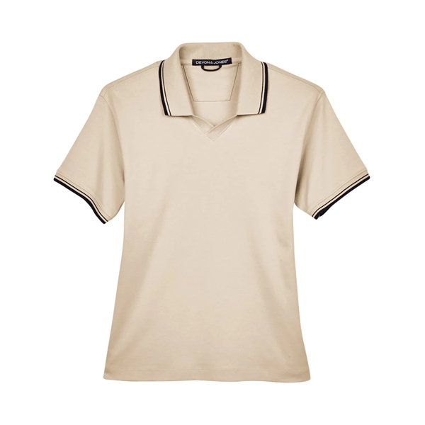 Devon & Jones Ladies' Tipped Perfect Pima Interlock Polo - Devon & Jones Ladies' Tipped Perfect Pima Interlock Polo - Image 17 of 18