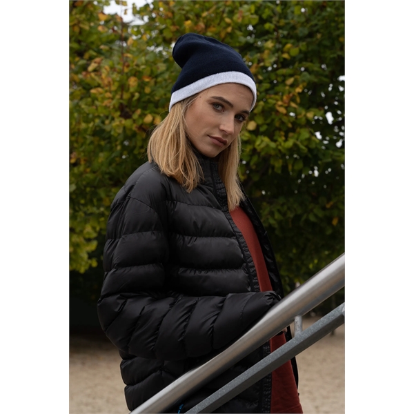 Roll Down Two Tone Acrylic Beanie - Roll Down Two Tone Acrylic Beanie - Image 1 of 5