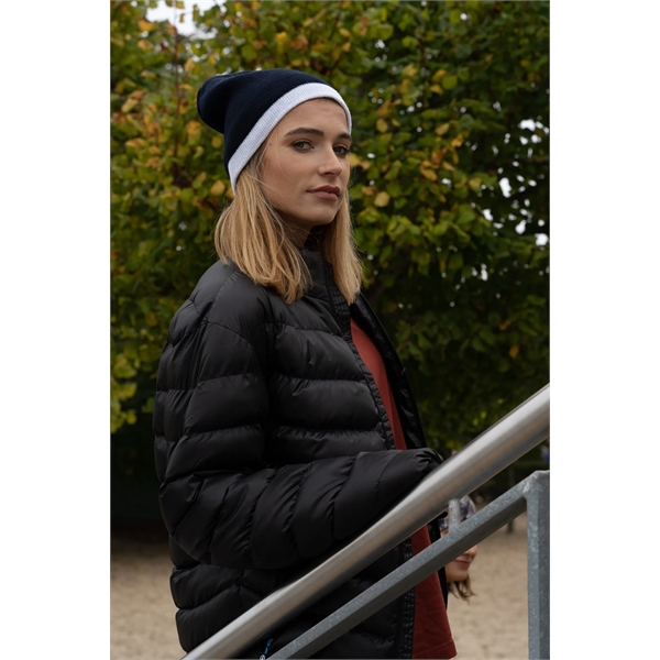 Roll Down Two Tone Acrylic Beanie - Roll Down Two Tone Acrylic Beanie - Image 2 of 5