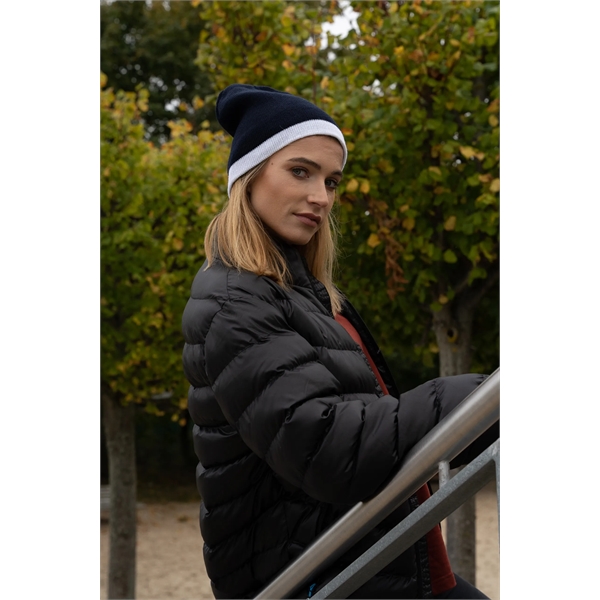 Roll Down Two Tone Acrylic Beanie - Roll Down Two Tone Acrylic Beanie - Image 3 of 5