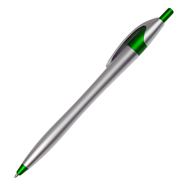 Silver Barrel European Design Ballpoint Pen w/Color Accents - Silver Barrel European Design Ballpoint Pen w/Color Accents - Image 3 of 4