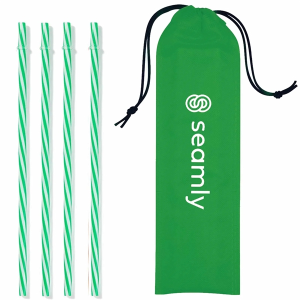 Reusable Straws in Drawstring Pouch - Reusable Straws in Drawstring Pouch - Image 5 of 6