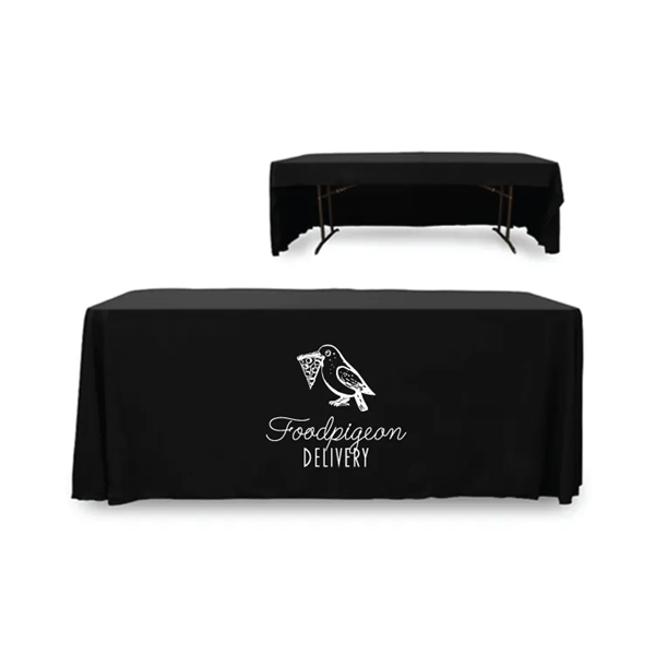 6 ft. 3 Sided PolyKnit™ Table Cover (WHITE LOGO ONLY) - 6 ft. 3 Sided PolyKnit™ Table Cover (WHITE LOGO ONLY) - Image 0 of 0