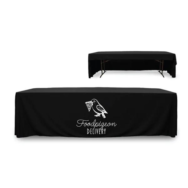 8 ft. 3 Sided PolyKnit™ Table Cover (WHITE LOGO ONLY) - 8 ft. 3 Sided PolyKnit™ Table Cover (WHITE LOGO ONLY) - Image 0 of 0