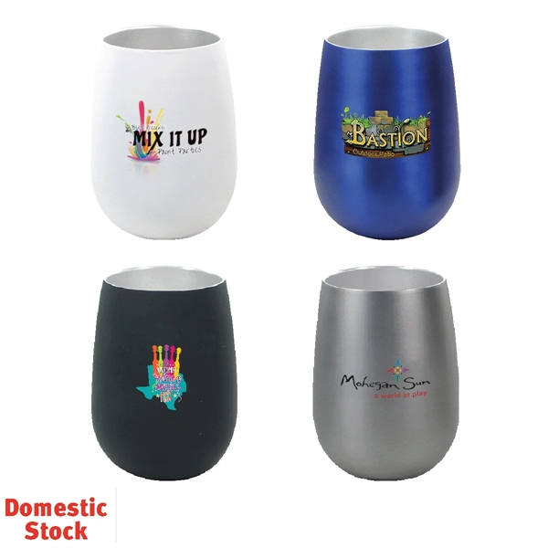 Halcyon® 12 oz. Stainless Steel Wine Glass, Full Color Digi - Halcyon® 12 oz. Stainless Steel Wine Glass, Full Color Digi - Image 0 of 5