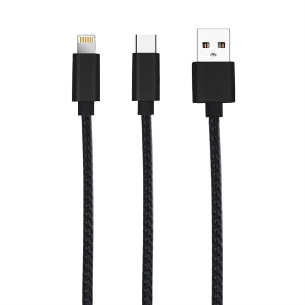 FlexCharge Duo USB-C & Lightning Cable - FlexCharge Duo USB-C & Lightning Cable - Image 1 of 9