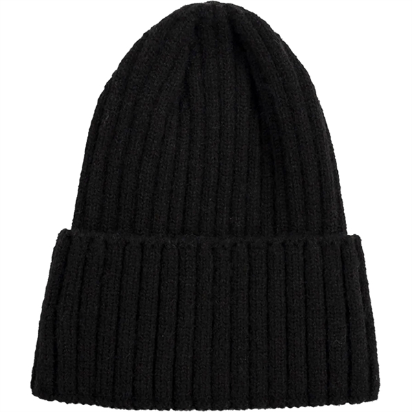 Striped Cuffed Knitted Beanie With Custom Logo - Striped Cuffed Knitted Beanie With Custom Logo - Image 1 of 8