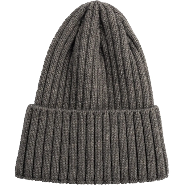 Striped Cuffed Knitted Beanie With Custom Logo - Striped Cuffed Knitted Beanie With Custom Logo - Image 4 of 8