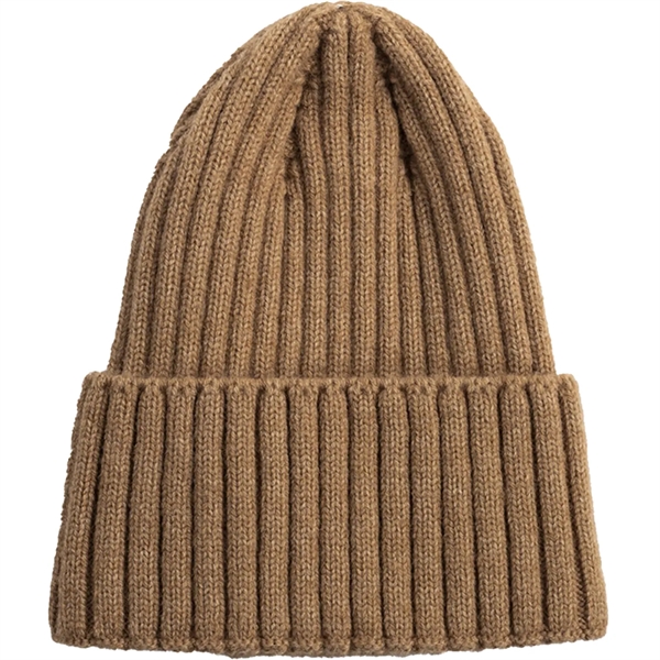 Striped Cuffed Knitted Beanie With Custom Logo - Striped Cuffed Knitted Beanie With Custom Logo - Image 5 of 8