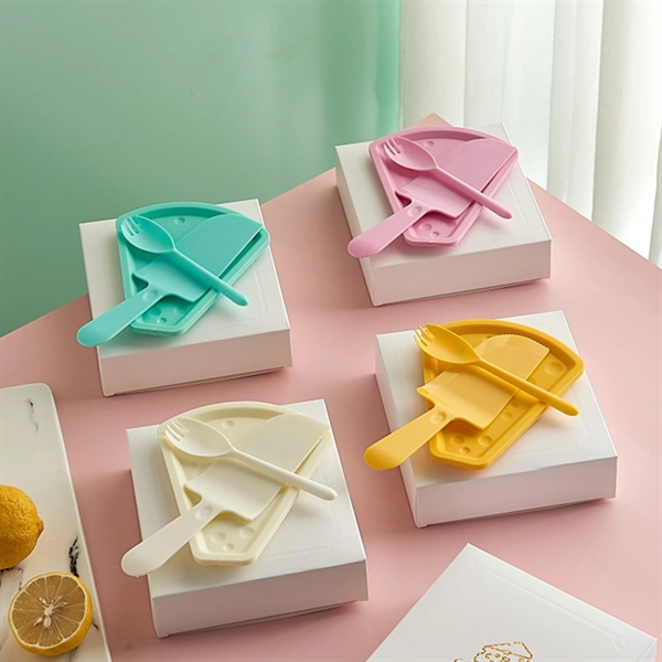 Disposable Plastic Cake Cutlery Set - Disposable Plastic Cake Cutlery Set - Image 2 of 3