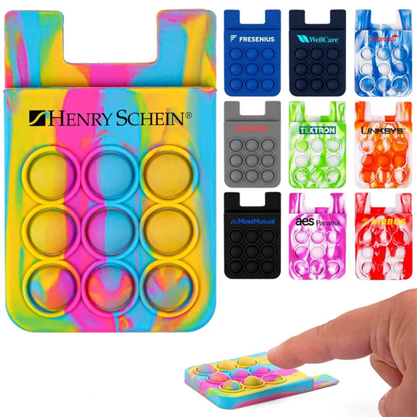 Popper Stress Reliever Silicone Phone Wallet - Popper Stress Reliever Silicone Phone Wallet - Image 0 of 22