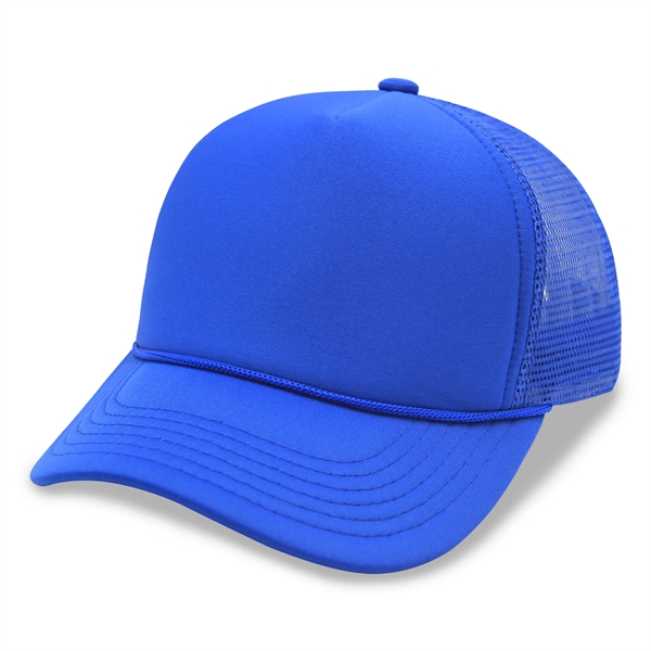 5 Panel Foam Mesh Back Trucker Cap w/Rope - 5 Panel Foam Mesh Back Trucker Cap w/Rope - Image 13 of 18