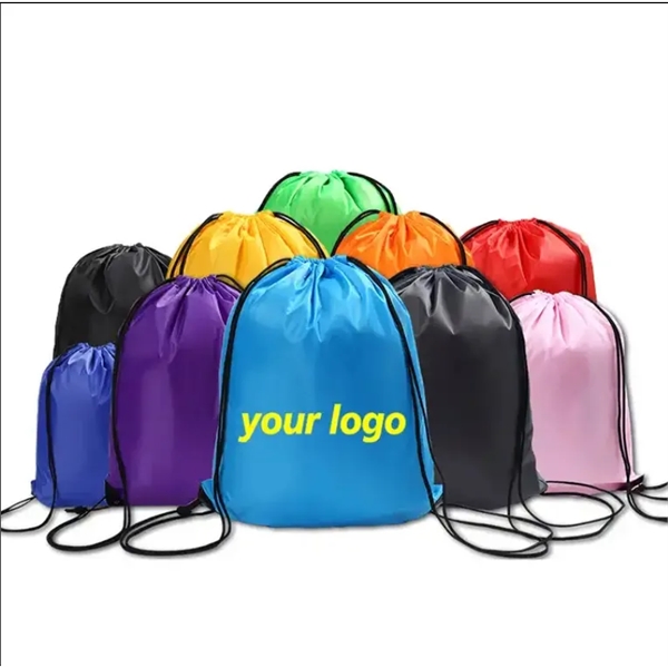 Polyester Drawstring Backpack - Polyester Drawstring Backpack - Image 1 of 1