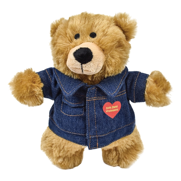 8.5" Standing Bailee Bear In A Jean Jacket - 8.5" Standing Bailee Bear In A Jean Jacket - Image 0 of 8