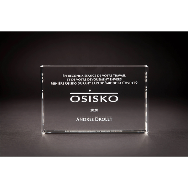 Thin Cut Rectangle Crystal Award - Thin Cut Rectangle Crystal Award - Image 8 of 11