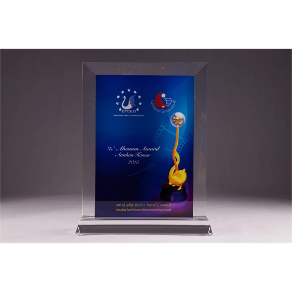 2D Vertical Crystal Award w/ Beveled Back & Base - 2D Vertical Crystal Award w/ Beveled Back & Base - Image 1 of 2
