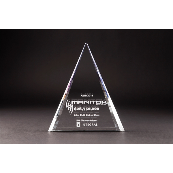Faceted Triangle Crystal Award w/ Prism Color - Faceted Triangle Crystal Award w/ Prism Color - Image 1 of 1
