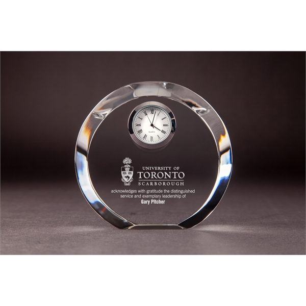 2D Crystal Award with Clock - 2D Crystal Award with Clock - Image 3 of 3