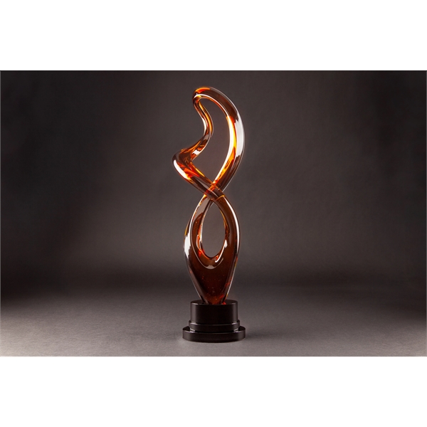 Maldia Gold Art Glass Sculpture with Base - Maldia Gold Art Glass Sculpture with Base - Image 1 of 1