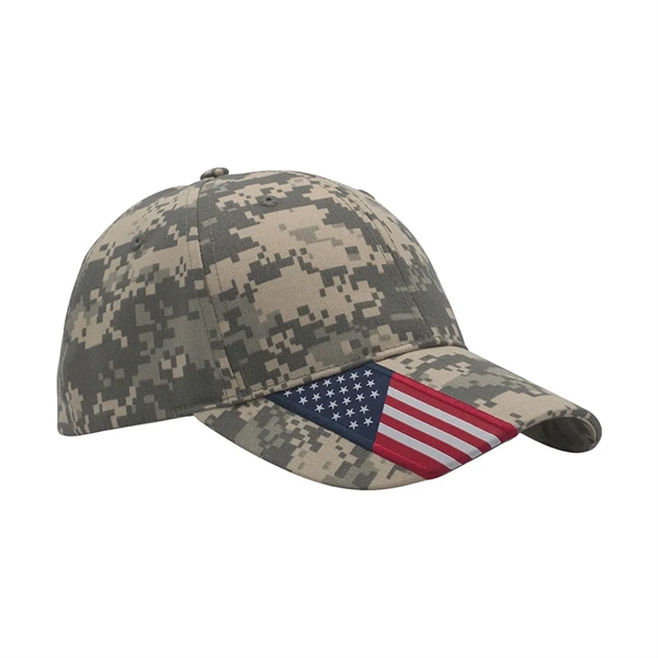 Cotton Twill USA Flag Cap - Cotton Twill USA Flag Cap - Image 8 of 9