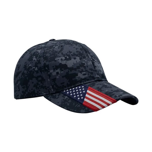 Cotton Twill USA Flag Cap - Cotton Twill USA Flag Cap - Image 6 of 9