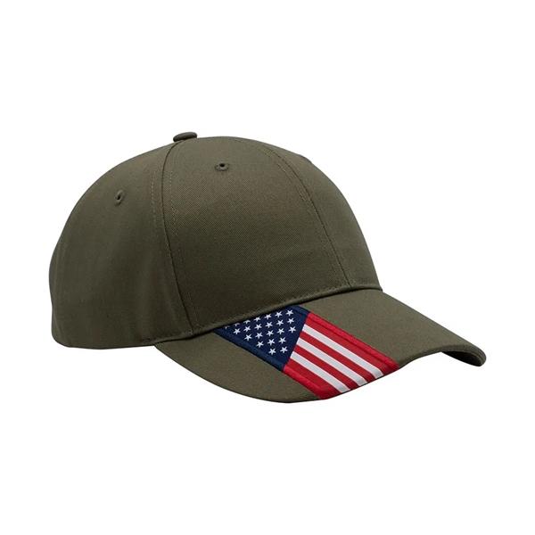 Cotton Twill USA Flag Cap - Cotton Twill USA Flag Cap - Image 3 of 9