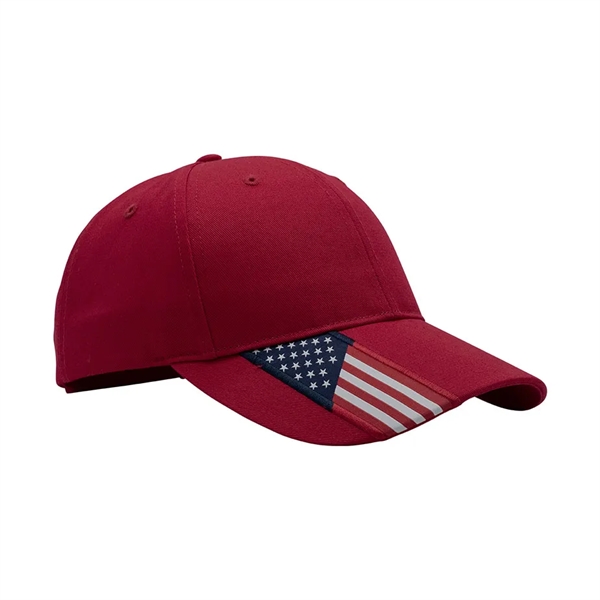 Cotton Twill USA Flag Cap - Cotton Twill USA Flag Cap - Image 2 of 9