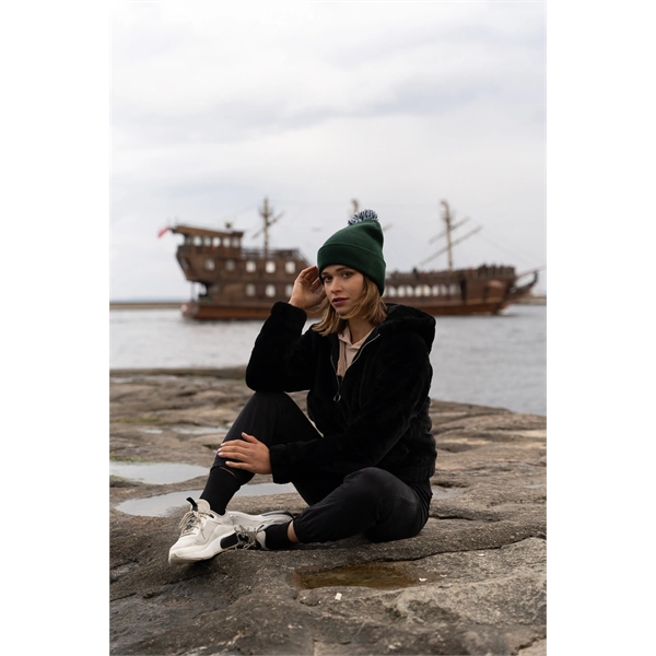 Acrylic Beanie with PomPom - Acrylic Beanie with PomPom - Image 1 of 8