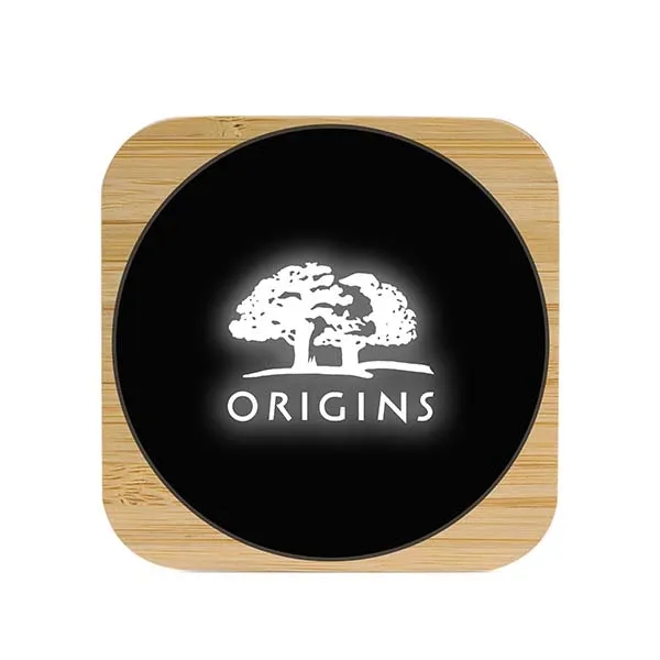 Bamboo Light-up 15W Qi Fast Wireless Charging Pad - Bamboo Light-up 15W Qi Fast Wireless Charging Pad - Image 4 of 5